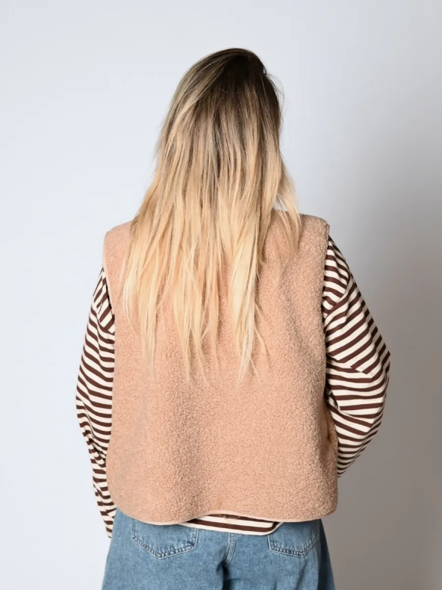 Frenkie Frenkie teddy gilet Saar beige
