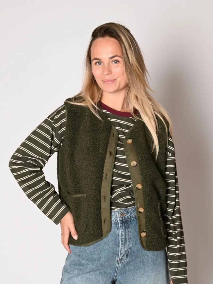 Frenkie Frenkie teddy gilet Saar groen