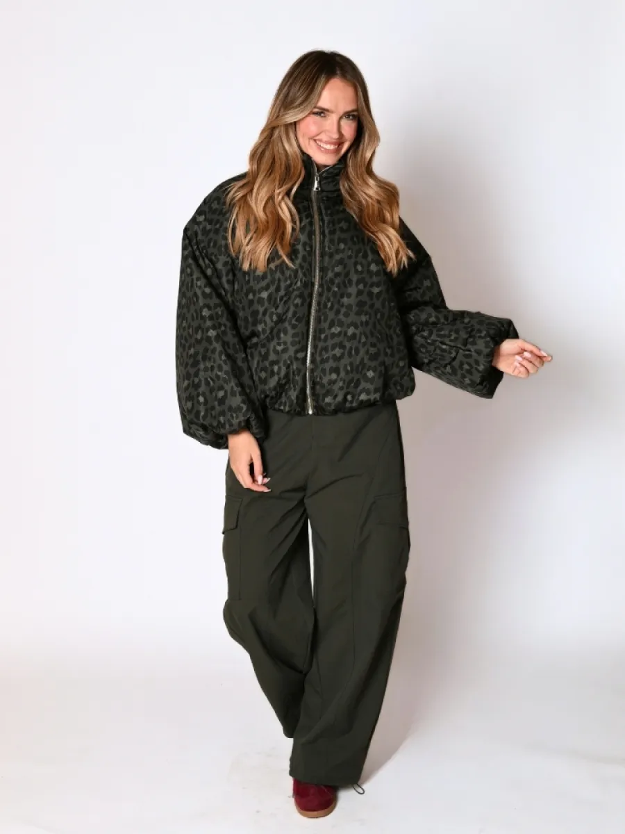 Frenkie Frenkie Leopard Puffer groen