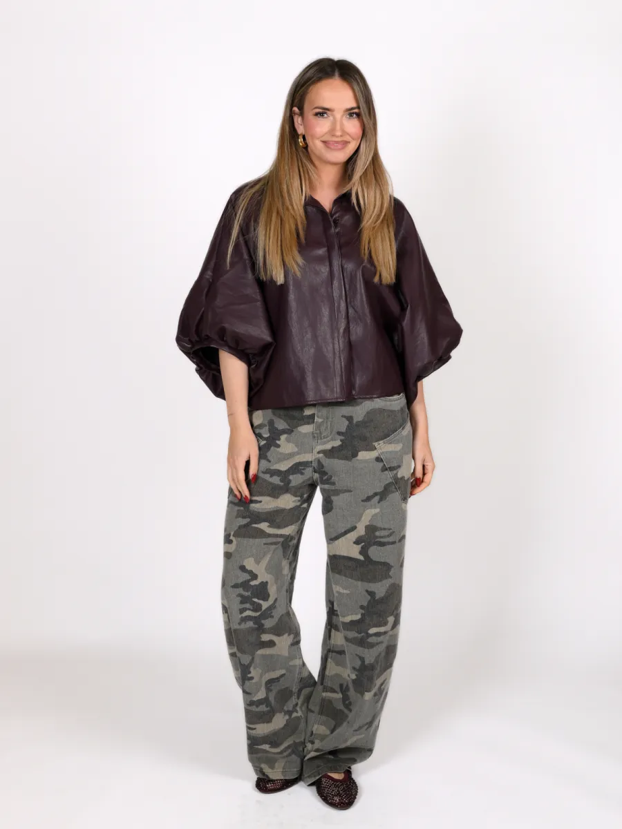 Frenkie Frenkie PU blouse Irina bordeaux