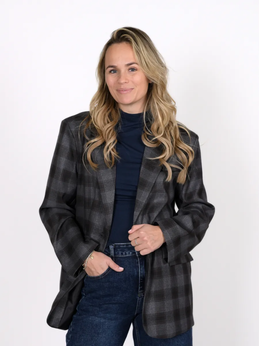 Frenkie Frenkie Ruit blazer Ashley grijs