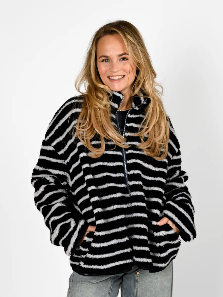 Frenkie Frenkie Streep Teddy Vest Blauw