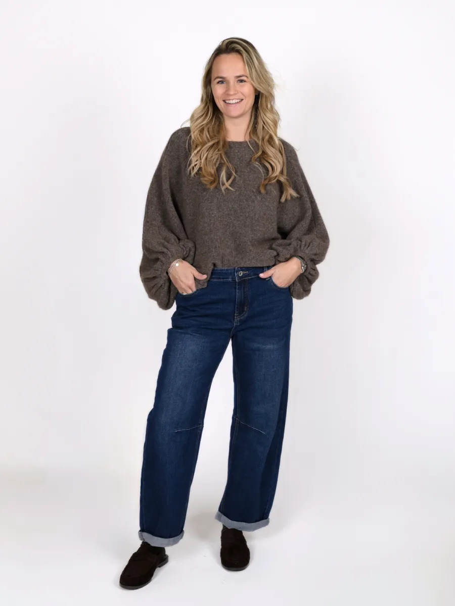 Frenkie Frenkie trui met vlinder mouw beige