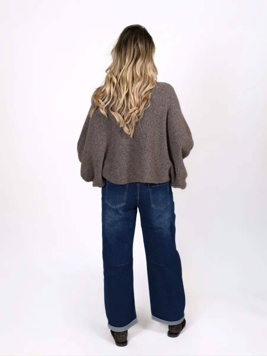 Frenkie Frenkie trui met vlinder mouw beige