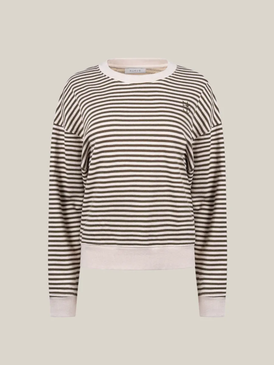 Nukus Nukus Nelly pullover stripe groen